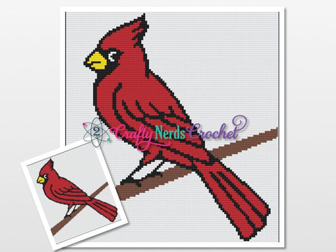 Cardinal On A Branch Pattern Graph With MiniC2C Written, Cardinal Graphgan, Cardinal Blanket, Cardinal Crochet Pattern, Cardinal Pattern