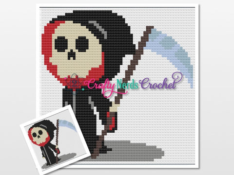 Grim Reaper Pattern Graph with C2C Written, Grim Reaper Graphgan, Grim Reaper Blanket, Grim Reaper Crochet, Grim Reaper Pattern graph