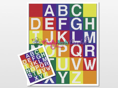 Alphabet Blocks Pattern Graph With Single Crochet Written, Child Graphgan, Child Blanket, Child Crochet Pattern, Child Pattern