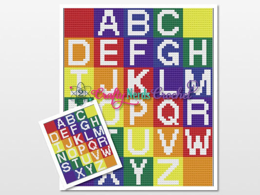 Alphabet Blocks Pattern Graph With MiniC2C Crochet Written, Alphabet Graphgan, Alphabet Blanket, Alphabet Crochet Pattern, Alphabet Pattern