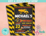 Construction Birthday Invitation, Construction Party Construction Theme | Editable Instant Download | Edit Online NOW Corjl | INSTANT ACCESS