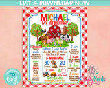 Farm Birthday Sign, Farm animals Birthday Board Milestone Birthday Sign | Editable Instant Download | Edit Online NOW Corjl | INSTANT ACCESS