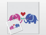 Elephants with Heart Pattern Graph With Single Crochet and Mini C2C Written , Elephant Graphgan, Elephant Blanket, Elephant Crochet Pattern