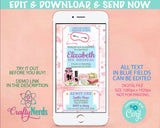 Spa Birthday Party Electronic Invitation, Sleepover, Spa Phone Evite | Editable Instant Download | Edit Online NOW Corjl | INSTANT ACCESS