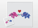 Elephants with Heart Pattern Graph With Single Crochet and Mini C2C Written , Elephant Graphgan, Elephant Blanket, Elephant Crochet Pattern