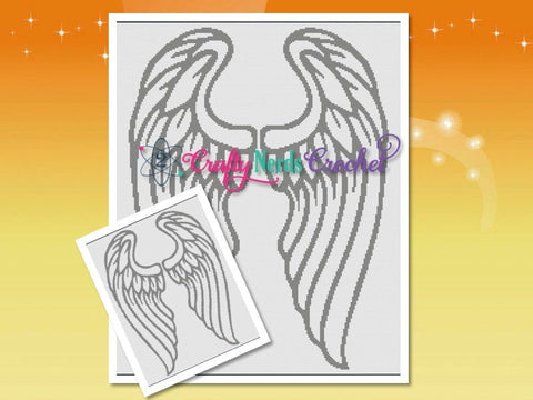 Angel Wings Pattern Graph With Single Crochet Written, Angel Graphgan, Angel Blanket, Angel Crochet Pattern graph, Angel Throw, Angel Graph