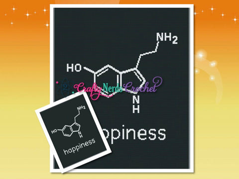 Serotonin Happiness Pattern Graph With Single Crochet SC Written, Serotonin Graphgan, Serotonin Blanket, Serotonin Crochet Pattern, Nerdy