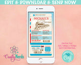 Train Ticket Birthday Party Electronic Invitation, Train Evite, Train | Editable Instant Download | Edit Online NOW Corjl | INSTANT ACCESS