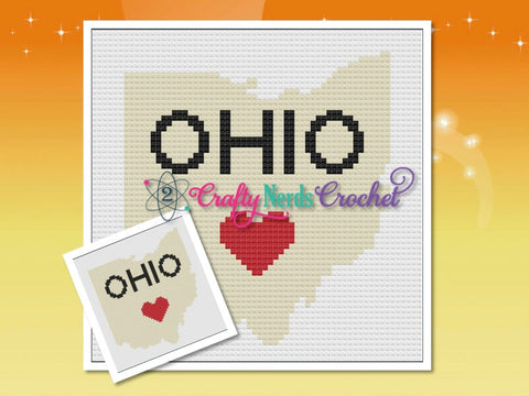 Ohio Love Block Pattern Graph With Single Crochet Written, Ohio Graphgan, Ohio Blanket, Ohio Crochet Pattern, Ohio Graph, Ohio Throw Lapghan