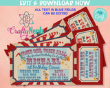 Carnival Ticket Birthday Invitation, Circus Party, Circus invitation | Editable Instant Download | Edit Online NOW Corjl | INSTANT ACCESS