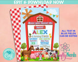 Barnyard Farm Birthday Invitation, Barnyard Party, Farm Theme, Barnyard | Editable Instant Download | Edit Online NOW Corjl | INSTANT ACCESS