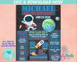 Space Astronaut Birthday Sign, Birthday Board, Milestone Birthday Sign | Editable Instant Download | Edit Online NOW Corjl | INSTANT ACCESS