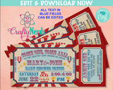 Carnival Ticket Baby Shower Invitation, Circus Party, Circus invitation | Editable Instant Download | Edit Online NOW Corjl | INSTANT ACCESS