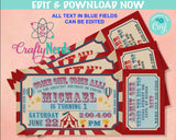 Carnival Ticket Birthday Invitation, Circus Party, Circus invitation | Editable Instant Download | Edit Online NOW Corjl | INSTANT ACCESS