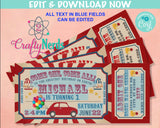 Drive By Circus Carnival Ticket Birthday Invitation, Vintage Circus | Editable Instant Download | Edit Online NOW Corjl | INSTANT ACCESS