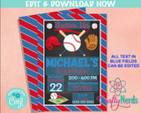 Baseball Birthday Invitation, Sport Invitation, All Star Ball Birthday | Editable Instant Download | Edit Online NOW Corjl | INSTANT ACCESS