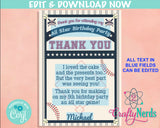 Vintage Baseball Birthday Thank You Card, Baseball Thank You Card | Editable Instant Download | Edit Online NOW Corjl | INSTANT ACCESS