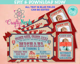 Carnival Ticket Birthday Invitation With Picture, Circus invitation Photo | Editable Instant Download Edit Online NOW Corjl | INSTANT ACCESS