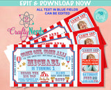 Carnival Ticket Birthday Invitation With Picture, Circus invitation Photo | Editable Instant Download Edit Online NOW Corjl | INSTANT ACCESS