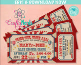 Carnival Ticket Baby Shower Invitation, Circus Party, Circus invitation | Editable Instant Download | Edit Online NOW Corjl | INSTANT ACCESS