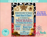 Drive By Cowboy Rodeo Birthday Invitation, Quarantine Birthday Parade | Editable Instant Download | Edit Online NOW Corjl | INSTANT ACCESS