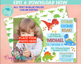 Dinosaur Birthday Party Invitation With Photo, Dinosaur Party, Dino | Editable Instant Download | Edit Online NOW Corjl | INSTANT ACCESS