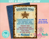 Cowboy Birthday Thank You Card, Cowboy Birthday, Cowboy Party  | Editable Instant Download | Edit Online NOW Corjl | INSTANT ACCESS T1