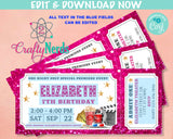 Movie Night Ticket Birthday Invitation, Movie Party, Movie invitation | Editable Instant Download | Edit Online NOW Corjl | INSTANT ACCESS