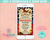 Cowboy Horse Rodeo Birthday Party Electronic Invitation, Rodeo Evite | Editable Instant Download | Edit Online NOW Corjl | INSTANT ACCESS