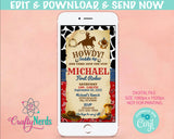 Cowboy Rodeo Birthday Party Electronic Invitation, Rodeo Evite | Editable Instant Download | Edit Online NOW Corjl | INSTANT ACCESS