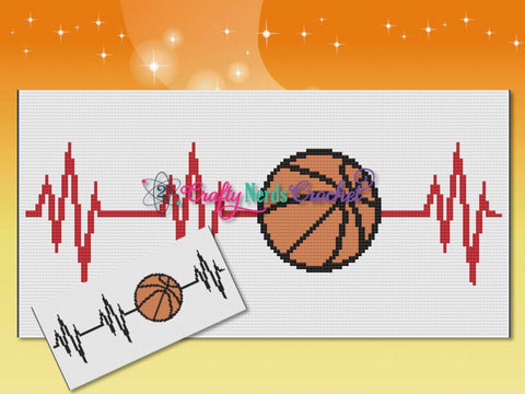 Basketball Love Pattern Graph With Mini C2C Written, Basketball Graphgan, Basketball Blanket, Basketball Crochet Pattern, Basketball graph