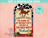 Cowboy Horse Rodeo Birthday Party Electronic Invitation, Rodeo Evite | Editable Instant Download | Edit Online NOW Corjl | INSTANT ACCESS