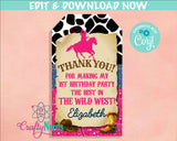 Cowgirl Rodeo Birthday Invitation, Western Party, First Rodeo, Wild West| Editable Instant Download | Edit Online NOW Corjl | INSTANT ACCESS