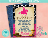 Cowgirl Rodeo Birthday Invitation, Western Party, First Rodeo, Wild West| Editable Instant Download | Edit Online NOW Corjl | INSTANT ACCESS