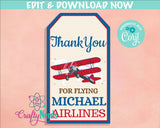 Airplane Ticket Birthday Invitation With Photo, Airplane Party, Vintage | Editable Instant Download | Edit Online NOW Corjl | INSTANT ACCESS