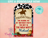 Cowboy Rodeo Birthday Invitation, Western Party, First Rodeo, Wild West | Editable Instant Download | Edit Online NOW Corjl | INSTANT ACCESS