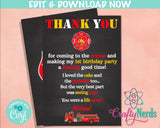 Firefighter Birthday Invitation, Fire Truck Invitation, Fireman Party | Editable Instant Download | Edit Online NOW Corjl | INSTANT ACCESS