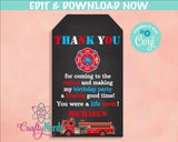 Firefighter Birthday Invitation, Fire Truck Invitation, Fireman Party | Editable Instant Download | Edit Online NOW Corjl | INSTANT ACCESS