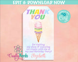 Ice Cream Birthday Invitation with photo Summer Party Invitation Pastel | Editable Instant Download | Edit Online NOW Corjl | INSTANT ACCESS