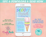 Ice Cream Birthday Party Electronic Invitation, Summer, Pastel, Evite | Editable Instant Download | Edit Online NOW Corjl | INSTANT ACCESS