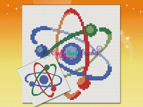 Atom Pattern Graph With C2C/MiniC2C Written, Atom Graphgan, Atom Blanket, Atom Crochet Pattern, Atom Pattern