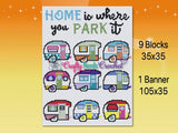 Home is Where you Park It Bundle MiniC2C Crochet written Pattern Graphghan CAL Crochet a Long Individual Block, DIY Blanket, Crochet Pattern