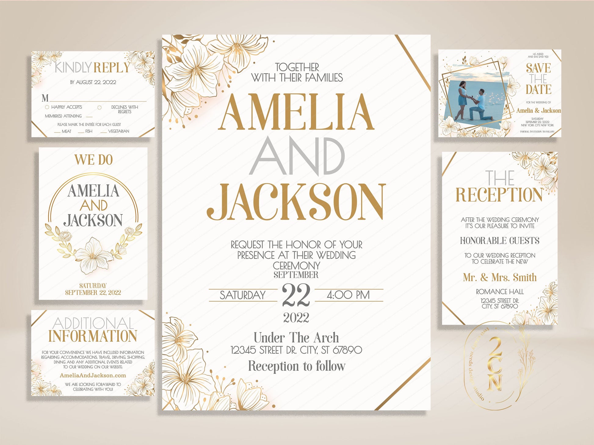 Wedding Invitation, Wedding Suite, Save the date, Wedding Invite 6Items | Editable Instant Download | Edit Online NOW Corjl | INSTANT ACCESS