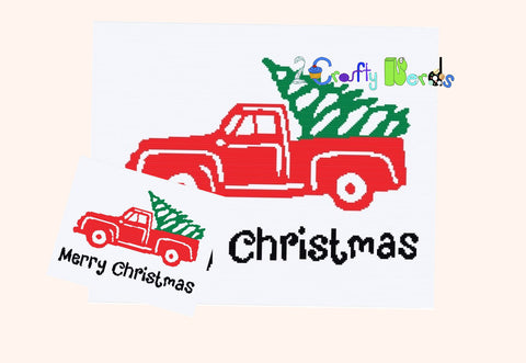 Christmas Truck Graph With Single Crochet Written, Christmas Truck Graphgan, Christmas Truck Blanket, Christmas Truck Crochet Pattern graph