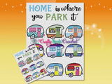 Home is Where you Park it Bundle, Single Crochet written Pattern Graphghan CAL Crochet A Long Individual Block, DIY Blanket, Crochet Pattern