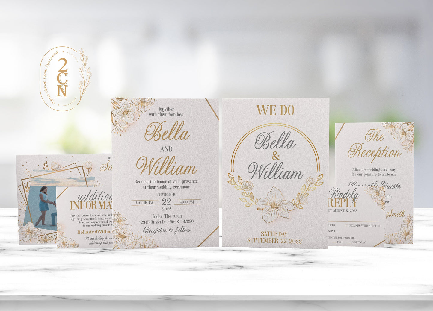 Wedding Invitation, Wedding Suite, Save the date, Wedding Invite 6Items | Editable Instant Download | Edit Online NOW Corjl | INSTANT ACCESS
