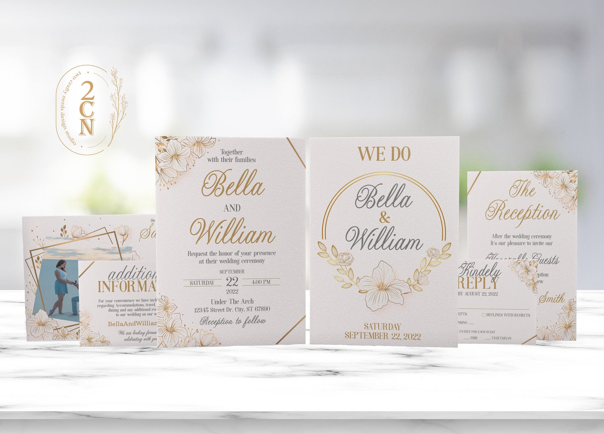 Wedding Invitation, Wedding Suite, Save the date, Wedding Invite 6Items | Editable Instant Download | Edit Online NOW Corjl | INSTANT ACCESS