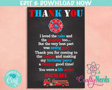 Firefighter Birthday Party Electronic Invitation, Firefighter Evite | Editable Instant Download | Edit Online NOW Corjl | INSTANT ACCESS