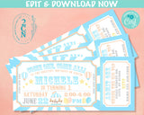 Carnival Ticket Birthday Invitation Pastel, Circus invitation Pastel | Editable Instant Download Edit Online NOW Corjl | INSTANT ACCESS