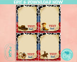 Cowboy Rodeo Birthday Folded Cards, Rodeo Table Card, Cowboy Label | Editable Instant Download | Edit Online NOW Corjl | INSTANT ACCESS T1